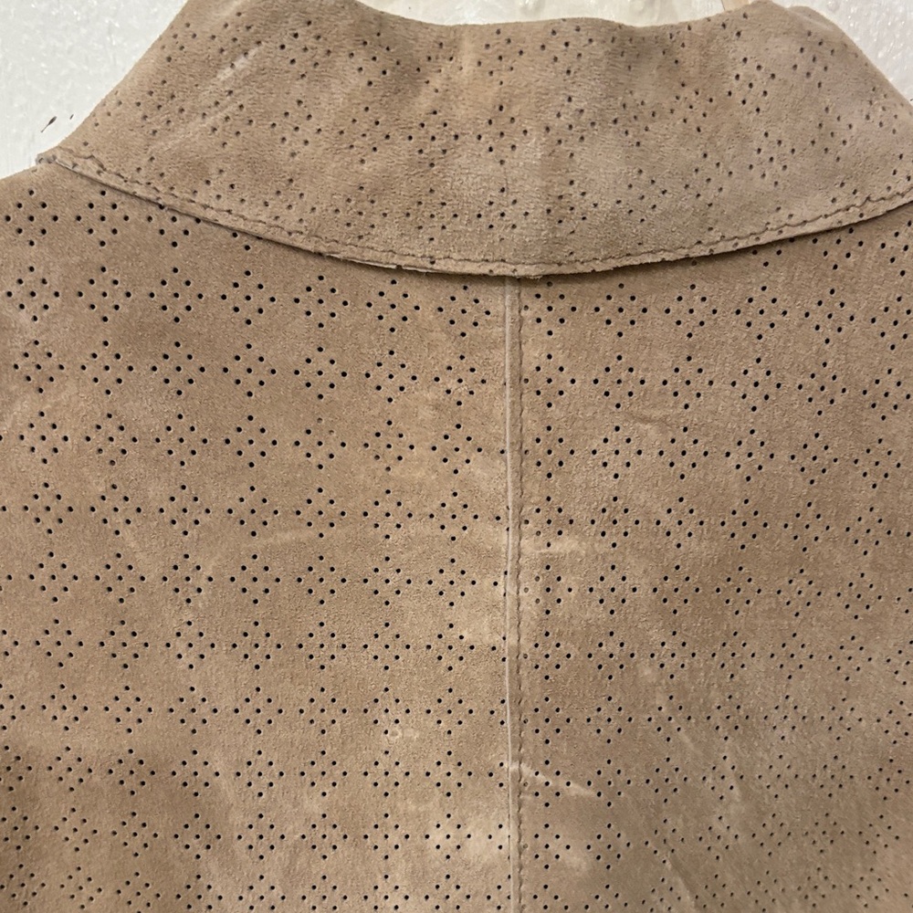 Bernardo Beige Suede Button-Up Shirt - Picture 6 of 13